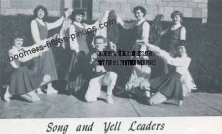 1952 yell leaders clothing,naomi,kathy,bonnie,pat,freedie,wendell,barbara