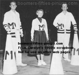 1950s clothing - cheerleaders harvey, barbara, buck