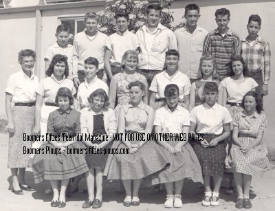 8th grade class, 1957 fashions
