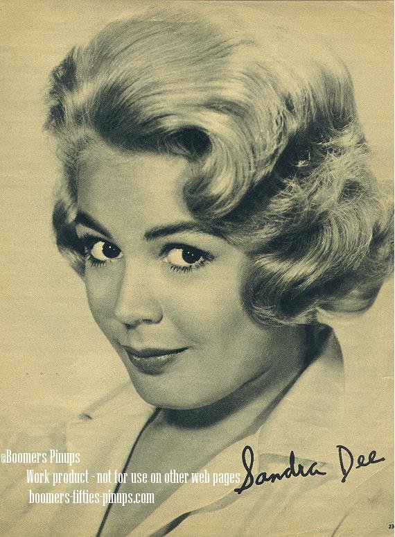  © boomers pinups work product - sandra dee signed picture